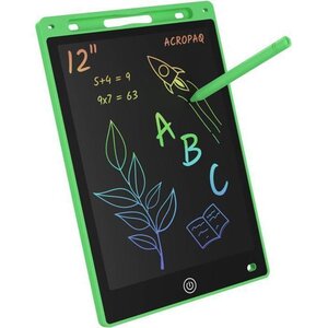 ACROPAQ Tablette Dessin Enfant- Ardoise Magique 12 Pouces- Tablette Ecran LCD - Pile CR2025 incluse- Verte