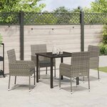 vidaXL Ensemble de salle à manger pour jardin 5 Pièces Gris Poly rotin