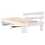 vidaXL Cadre de lit avec tête de lit Blanc 75 x 190 cm Pin massif