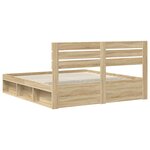 vidaXL Cadre de lit avec tête de lit Sonoma 180 x 200 cm Pin massif