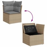 vidaXL Salon de jardin avec coussins 5 Pièces beige résine tressée