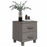 vidaXL Tables de chevet HAMAR 2Pièces Gris clair 40x35x44 5cm Bois massif