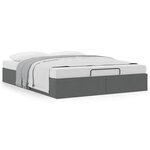vidaXL Cadre de lit ottoman sans matelas gris foncé 140x200 cm tissu
