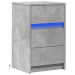 vidaXL Armoire de chevet et lumières LED gris béton bois d'ingénierie