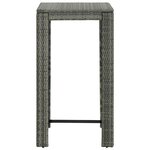 vidaXL Ensemble de bar d'extérieur 5 Pièces accoudoir Résine tressée Gris