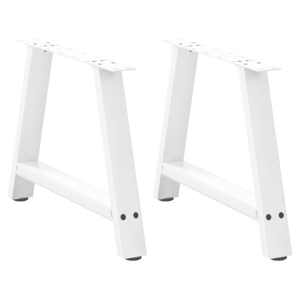 vidaXL Pieds de table basse en forme de A  2 pièces  blanc  60 x (42-43) cm  acier