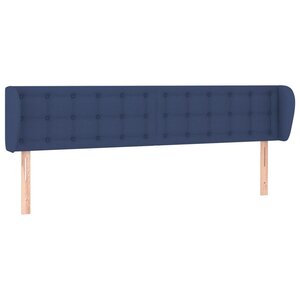 vidaXL Tête de lit avec oreilles Bleu 183x23x78/88 cm Tissu