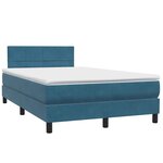 vidaXL Sommier à lattes de lit et matelas bleu foncé 120x210cm velours