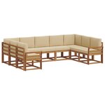 vidaXL Ensemble de canapés d'extérieur 9 pc Naturel et Beige
