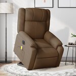 vidaXL Fauteuil inclinable de massage électrique Marron Tissu