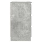 vidaXL Buffet avec tiroir gris béton 71x35x65 cm bois d'ingénierie