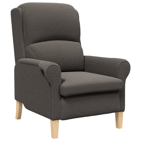 vidaXL Fauteuil Ergonomique Gris Foncé Tissu avec Pieds en Bois Standard