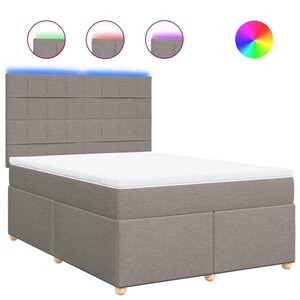 vidaXL Sommier à lattes de lit avec matelas Taupe 140x190 cm Tissu