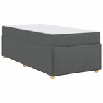 vidaXL Cadre de lit avec matelas Gris foncé 90 x 190 cm tissu