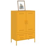 vidaXL Buffet haut jaune moutarde 68x39x101 5 cm acier laminé à froid