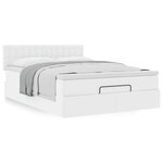VidaXL Cadre de lit ottoman avec matelas blanc 140x190 cm similicuir