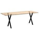 vidaXL Pieds de table à manger en forme de X  2 pièces  noir  50 x (72-73) cm  acier