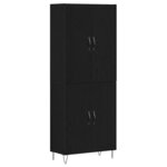 Highboard vidaXL Chêne Noir 69 5x34x180 cm Bois d'Ingénierie