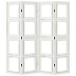 vidaXL Cloison de séparation 4 panneaux blanc bois de paulownia massif