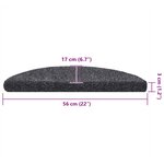 vidaXL Tapis autoadhésifs de marches 5 Pièces Gris foncé 56x17x3 cm