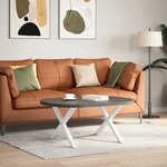vidaXL Pieds de table basse en forme de X  2 pièces  blanc  70 x (42-43) cm  acier