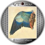 WING OF A EUROPEAN ROLLER Albrecht Dürer Argent Monnaie 500 Francs Cameroon 2021