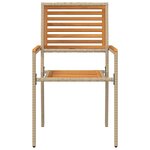 vidaXL Chaises empilables de jardin 4 Pièces Marron  Beige