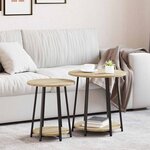vidaXL Ensemble de tables d'appoint 2 Pièces Chêne Sonoma et noir