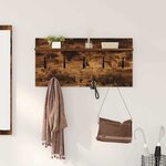 vidaXL Porte-manteau mural avec étagère Chêne fumé 80 x 40 x 12 cm