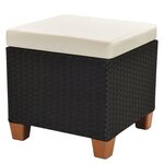 vidaXL Salon de jardin 7 Pièces avec coussins Résine tressée Noir