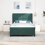 vidaXL Lit à ressorts avec matelas Vert foncé 200 x 160 cm Polyester