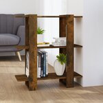 vidaXL Bibliothèque/Séparateur de pièce Chêne fumé 80x30x87 cm