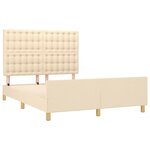 vidaXL Cadre de lit sans matelas crème 140x190 cm tissu
