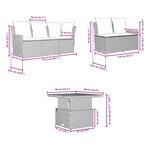 vidaXL Ensembles de meubles 4 Pièces Beige et Gris clair Rotin PE