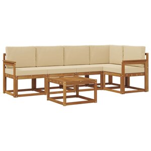 vidaXL Ensemble de canapés d'extérieur 6 pc Naturel et Beige