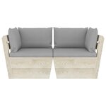 vidaXL Canapé palette à 2 places de jardin avec coussins Bois d'épicéa