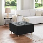vidaXL Pouf de rangement avec coussin Noir 80 x 80 x 45 cm Velours