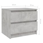 vidaXL Tables de chevet 2 Pièces Gris béton 50x39x43 5 cm Aggloméré