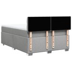 vidaXL Sommier à lattes de lit avec matelas Gris clair 160x200cm Tissu