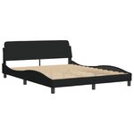 vidaXL Cadre de lit sans matelas Hvar noir 160x200 cm tissu