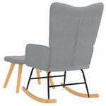 vidaXL Chaise à bascule avec tabouret Gris clair Tissu