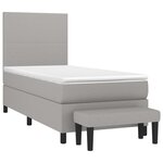 vidaXL Sommier à lattes de lit avec matelas Gris clair 100x200cm Tissu