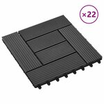 vidaXL Carreau de terrasse 22 Pièces Noir 30 x 30 cm WPC