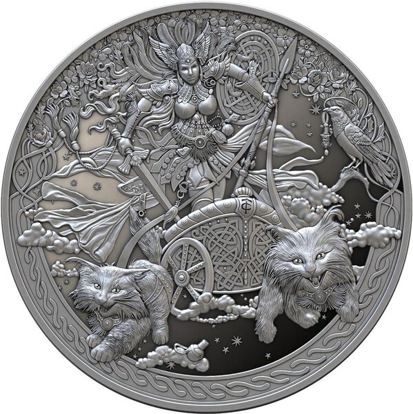 Monnaie FREYJA Proof 2 Oz Argent 2000 Francs Equatorial Guinea 2026 (PRÉCOMMANDE)