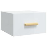 vidaXL Tables de chevet murales 2 Pièces blanc brillant 35x35x20 cm