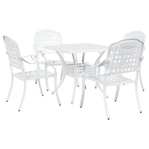 Ensemble de jardin 5 pièces vidaXL en alu blanc