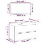 vidaXL Ensemble de meubles de salle de bain 3 Pièces gris béton