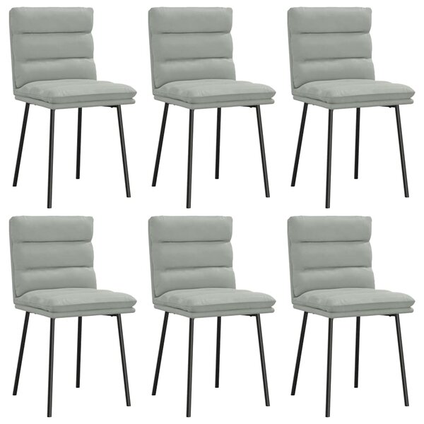 vidaXL Chaises à manger lot de 6 gris clair velours
