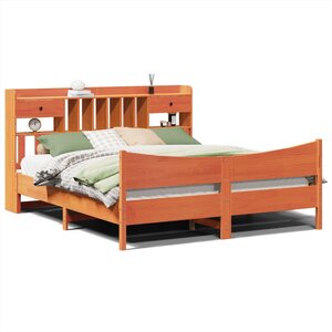 vidaXL Cadre de lit sans matelas cire marron 200x200cm bois pin massif