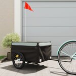 vidaXL Remorque de vélo noir et gris 45 kg fer
